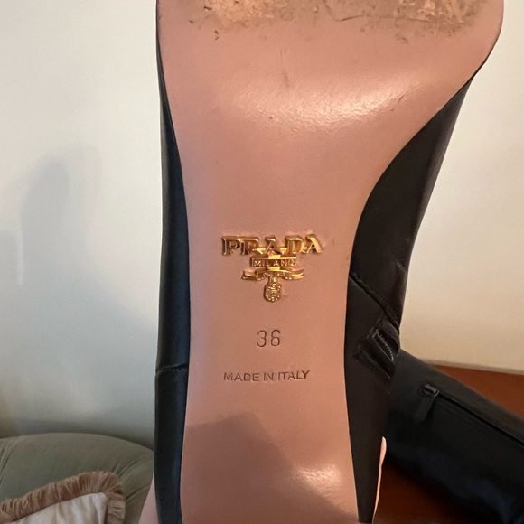 PRADA Black Heeled Zipper Tall Boots EU 36 - Picture 9 of 9